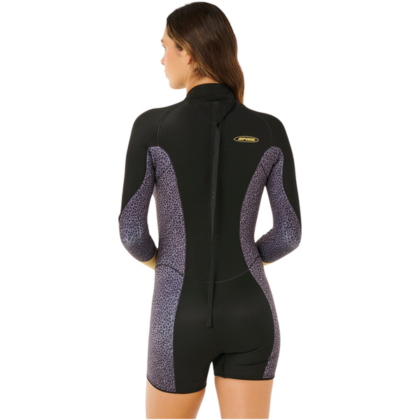 2026 Rip Curl Dame Dawn Patrol 2/2mm Back Zip Lange &aelig;rmer For&aring;rs V&aring;ddragt 142WSP - Natural